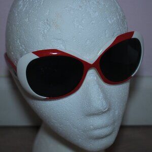 D&G 8058 Red and White Oversized Round Acetate Sunglasses